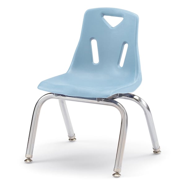 Jonti-Craft Berries Stacking Chair with Chrome-Plated Legs, 12 in. Ht, Set of 6, Coastal Blue 8142JC6131 - main